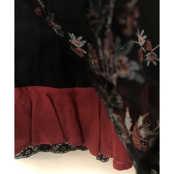 Vintage Persaman New York Skirt Womens 6 Floral Sheer Whimsigoth Fairy Grunge - Picture 5 of 9